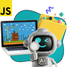 Язык программирования JavaScript + AI. Проектное обучение + геймификация + AI-помощники - КИБЕРшкола программирования для детей, компьютерные курсы для школьников, начинающих и подростков - KIBERone г. Сколково